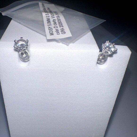 Fashion Jewelry Jewelry - Moissanite Stud Earrings 0.5 Carat Sterling Silver